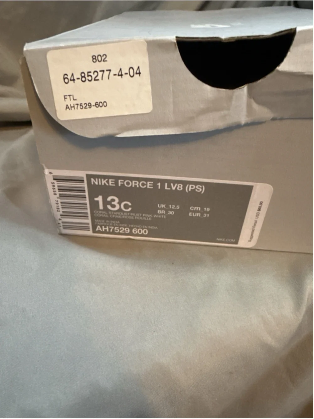 Nike Air Force 1 “Leopard” AH7529 600 Unisex Kids Size 13C With Box
